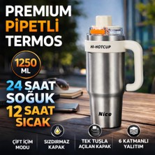 Coofbe 42 Oz 6 Katman Paslanmaz Çelik Termos 1250ML Çift Içim Modlu Pipetli Termos Çift Katman Çelik Termos Mug