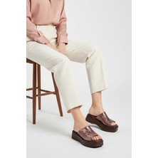 Mammamia D26YT-1770 Kadın Deri Terlik