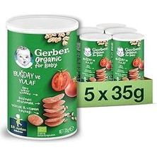 Indispensablely Gerber Organik Buğday Yulaflı Domates, Havuç Soğanlı Bebek Atıştırmalığı 35 G x 5