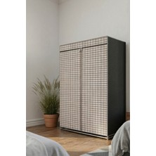 Reyo Prado Ekose Çelik Profilli Portatif Bez Dolap