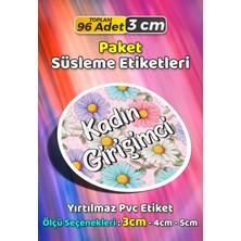 Sb Store Kadın Girişimci Ambalaj Hediye Paket Süsleme Etiketi Model 57 - 96 Adet 3cm