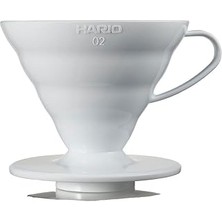 Indispensablely Hario V60 02 Dripper, Kahve Damlatıcı, Beyaz Plastik