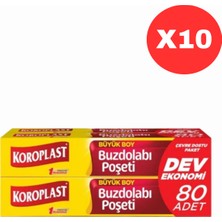 Koroplast Büyük Boy Buzdolabı Poşeti 80'li Ekonomik Paket X10
