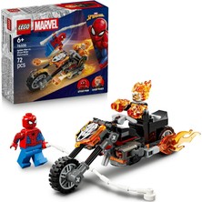LEGO Marvel Örümcek Adam, Ghost Rider Motosikletine Karşı 76335-6 Yaş ve Üzeri Çocuklar Için Örümcek Adam ve Iskelet Ghost Rider Minifigürleri Içeren Oyuncak Yapım Seti, Hediye Fikri (7