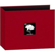 Indispensablely 30,48 x 30,48 cm Kumaş 3 Halkalı Bağlayıcı Albümü, Kırmızı