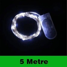 Parti Show Kendinden Pilli Peri LED Işık 5 Metre Beyaz 1 Adet