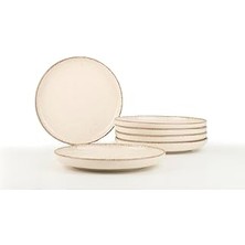 Indispensablely Kütahya Porselen Moderna 6 Parça 19 cm Düz Tabak Tarçın