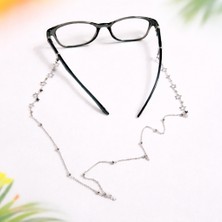 Crystal Atelier Yıldız Detaylı Kadın Gözlük Zinciri Gümüş Minimal Şık Gözlük Askısı Gözlük Ipi