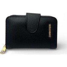 Sanmorris Kadın Suni Deri Fermuarlı ve Çıtçıt Bölmeli Şık Cüzdan