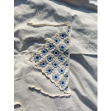 Kahvemavii Papatya Motifli Renkli Örgü Bandana