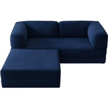 Herev Koltuk 160X160 Modüler Köşe Takımı Yıkanabilir Kadife  Kumaşlı L Köşetakımı Sünger Kanepe Yataklı Koltuk