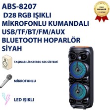 ABS-8207  D28 Rgb Işıklı Mikrofonlu Kumandalı Usb/tf/bt/fm/aux Bluetooth Hoparlör Siyah