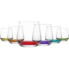 Indispensablely Lal Renkli Tabanlı 6'lı Su Bardağı