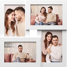 Indispensablely Songmics 4 Fotoğraf Için Resim Çerçevesi Kolajı, 10 x 15 cm RPF25WT