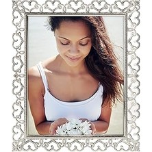 Indispensablely Malden International Designs Enchanted Herzen Durchbrochen Silber Mit Jewels Bilderrahmen, 8 x 10,