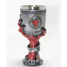 Pileli Store Ejderha Pençesi Tasarımlı 3D Kabartmalı Paslanmaz Çelik Kadeh Bardak