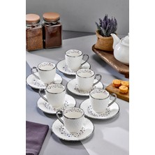 Cooker Royal Bloom 6 Kişilik 180 ml Porselen Duble Çay ve Kahve Fincan Takımı CKR3808