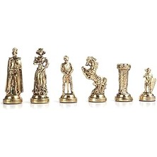 Indispensablely Gifthome Orta Boy Metal Ingiliz Satranç Taşı Parlak