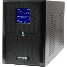 VONISCA D-3000 3000VA LCD Kesintisiz Güç Kaynağı Line Interactive 4X12V 9AH Ups Ofis Sistem Çoklu Cihaz