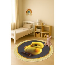 Dolce Mariee Dijital Baskı Civciv Desenli Kaymaz Taban Çocuk ve Genç Odası Halısı H0374