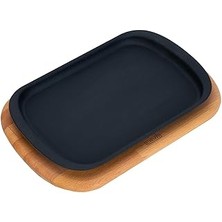 Indispensablely Lava Döküm Servis Tabağı 32X20 Ahşap Altlıklı - Lv As 174