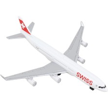 Daron 86RT-0284 Swiss A340, 12,5 Cm. Metal Gövde, Plastik Kanatlar, Sergilemeye Hazır Model Yolcu Uçağı