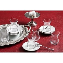 Indispensablely Porland Peride Beyaz 6 Kişilik Çay Takımı