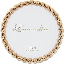 Indispensablely Lawrence Frames Halat Tasarımı, Metal Çerçeve, Yuvarlak, 4 x 4, Altın Rengi