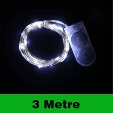 Parti Show Kendinden Pilli Peri LED Işık 3 Metre Beyaz 1 Adet