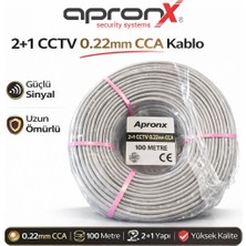 Apronx Cctv Kablo 2+1 2X0,22MM 100 Metre