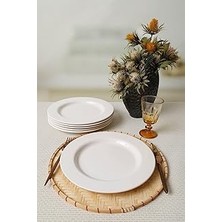 Indispensablely Keramika Beyaz Assos Servis Tabağı 28 cm 6 Adet 006