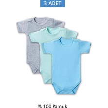 MidasTech Çok Renkli Yarım Kol Body Zıbın 7-12 Yaş Çocuklar Için (3 Adet) Alttan Çıtçıtlı Özel G