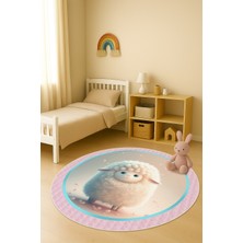 Dolce Mariee Dijital Baskı Koyun Desenli Kaymaz Taban Çocuk ve Genç Odası Halısı H0373