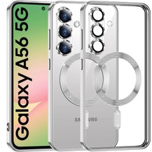 Teknomoda Samsung Galaxy A56 Kılıf Kamera Lens Korumalı Renkli Magsafe Şeffaf Silikon Gümüş