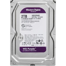 Wd Purple, WD23PURZ, 3.5", 2tb, 256MB, 5400 Rpm, 7/24 Güvenlik, HDD (Türkiye Distribütörü Garantili)