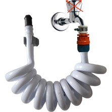 Plasyay Spiral Wc Taharet Hortumu Rekorlu ve Duvara Sabitlemeli 1.5 Metre Beyaz