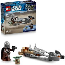 LEGO Star Wars Mandalorian ve Grogu’nun Hız Motoru 75436-6 Yaş ve Üzeri Çocuklar Için Blaster Silahlı Mandalorian Minifigürü ve Grogu Içeren Yaratıcı Oyuncak Yapım Seti, Hediye Fikri (5