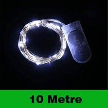 Parti Show Kendinden Pilli Peri LED Işık 10 Metre Beyaz 1 Adet