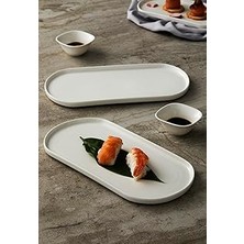 Indispensablely Pera 27 cm 2’li Oval Sunum Tabağı | Porselen | Toksinsiz &amp; Doğal |