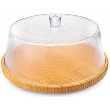 Indispensablely Bambum Hira - Cam Kapaklı Bambu Kek Fanusu 30 cm