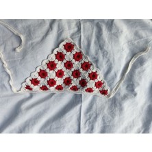Kahvemavii Papatya Motifli Renkli Örgü Bandana