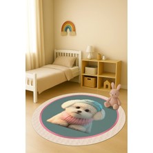 Dolce Mariee Dijital Baskı Köpek Desenli Kaymaz Taban Çocuk ve Genç Odası Halısı H0370