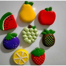 8 Li Meyve Sebze Magnet Set Buzdolabı Mıknatısı Dolap Süsü Dekoratif Aksesuar