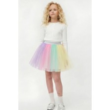 Esila Kids Kız Çocuk Etek Renkli Tütü Etek Parti ve Özel Gün Için Etek 2-6 Yaş