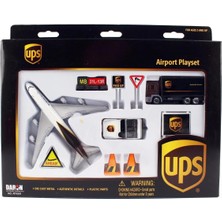 Daron 86RT-4341 Ups Kamyon ve Uçak Oyun Seti, 9 Parça, Metal Gövde, Plastik Kanatlar, Sergilemeye Hazır Model Yolcu Uçağı
