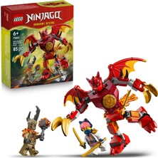 LEGO Nınjago Kai’nin Ejderha Robotu Savaş Paketi 71851-6 Yaş ve Üzeri Çocuklar Için 2 Kılıçlı Kai, Sora ve Pençeli Toprak Canavarı Minifigürleri Içeren Oyuncak Yapım Seti, Hediye Fikr