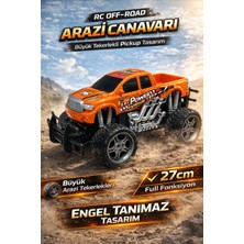 Yıldırım Oyuncak Şarjlı Uzaktan Kumandalı Rc Arazi Canavarı Off-Road Araba 27CM | Yüksek Şaseli Büyük Tekerlekli