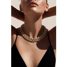 Birtarz Özel Metalik Ip Örme -Çelik Kapamalı ve Hematit Taşı Detaylı Açılabilir Klipsli Charmlar Için Choker