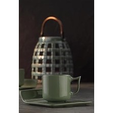 Indispensablely Kütahya Porselen Despina 4 Parça 2 Kişilik Kahve Takımı Yeşil