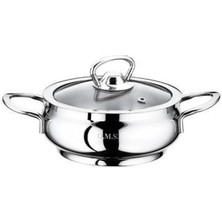 Oms Oms K14X5 Mini Küre Kısa Çelik Tencere 14X6 cm